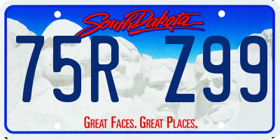 SD license plate 75RZ99