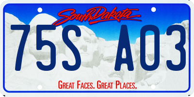 SD license plate 75SA03