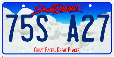 SD license plate 75SA27