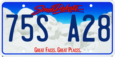 SD license plate 75SA28