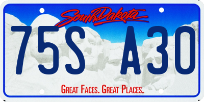 SD license plate 75SA30