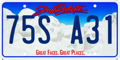SD license plate 75SA31