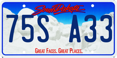 SD license plate 75SA33