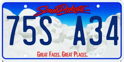 SD license plate 75SA34
