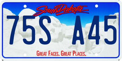 SD license plate 75SA45