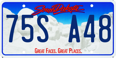 SD license plate 75SA48