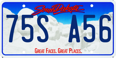 SD license plate 75SA56