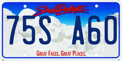 SD license plate 75SA60