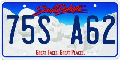 SD license plate 75SA62