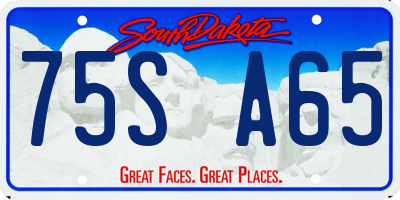 SD license plate 75SA65