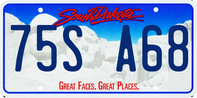 SD license plate 75SA68