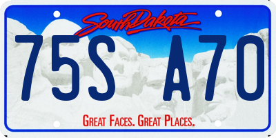 SD license plate 75SA70