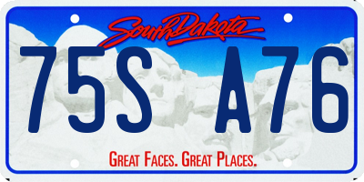 SD license plate 75SA76