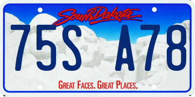 SD license plate 75SA78