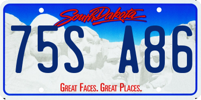 SD license plate 75SA86