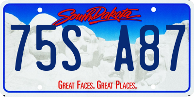 SD license plate 75SA87