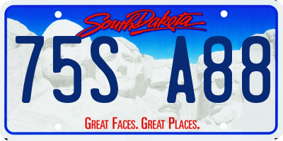 SD license plate 75SA88