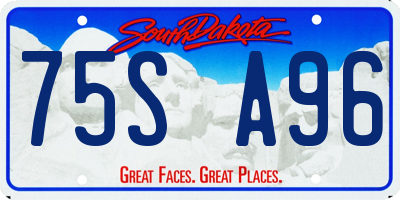SD license plate 75SA96