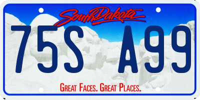 SD license plate 75SA99