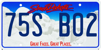 SD license plate 75SB02