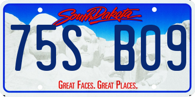 SD license plate 75SB09