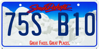 SD license plate 75SB10