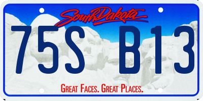 SD license plate 75SB13
