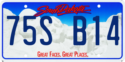 SD license plate 75SB14