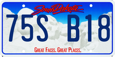 SD license plate 75SB18