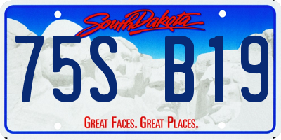SD license plate 75SB19