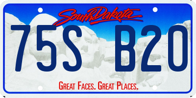 SD license plate 75SB20