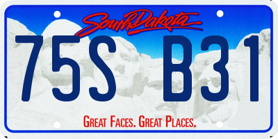 SD license plate 75SB31