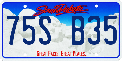 SD license plate 75SB35