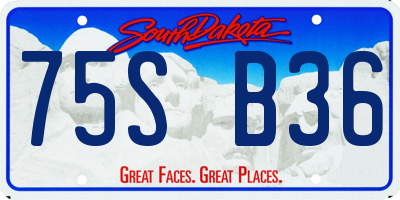 SD license plate 75SB36
