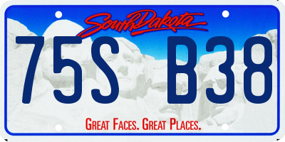SD license plate 75SB38