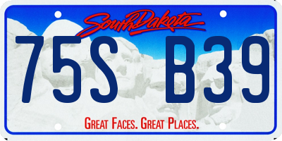 SD license plate 75SB39