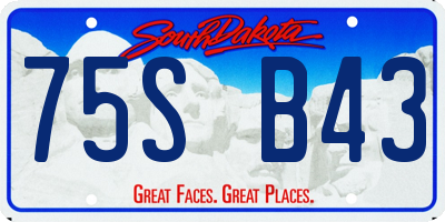 SD license plate 75SB43