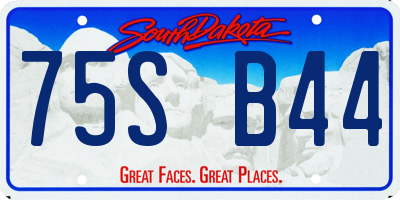 SD license plate 75SB44