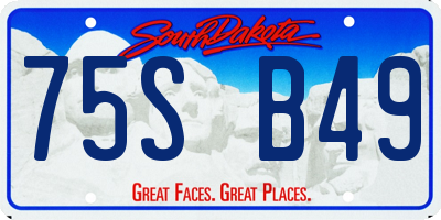 SD license plate 75SB49