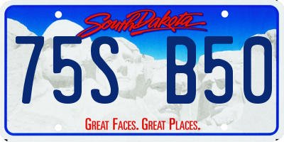 SD license plate 75SB50