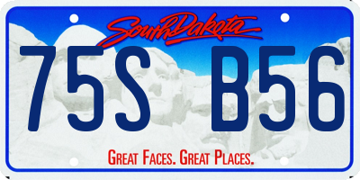 SD license plate 75SB56
