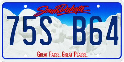SD license plate 75SB64