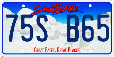 SD license plate 75SB65