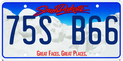 SD license plate 75SB66