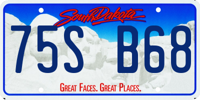 SD license plate 75SB68