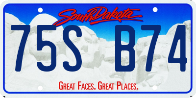 SD license plate 75SB74