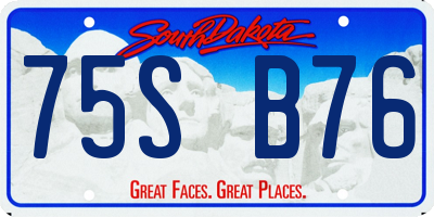 SD license plate 75SB76