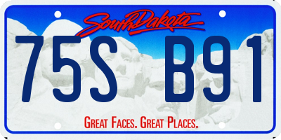 SD license plate 75SB91