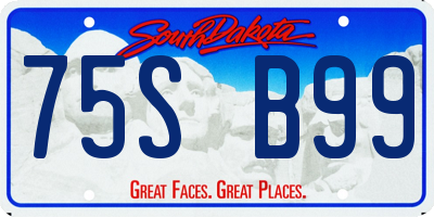SD license plate 75SB99