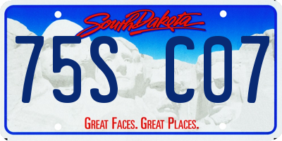 SD license plate 75SC07